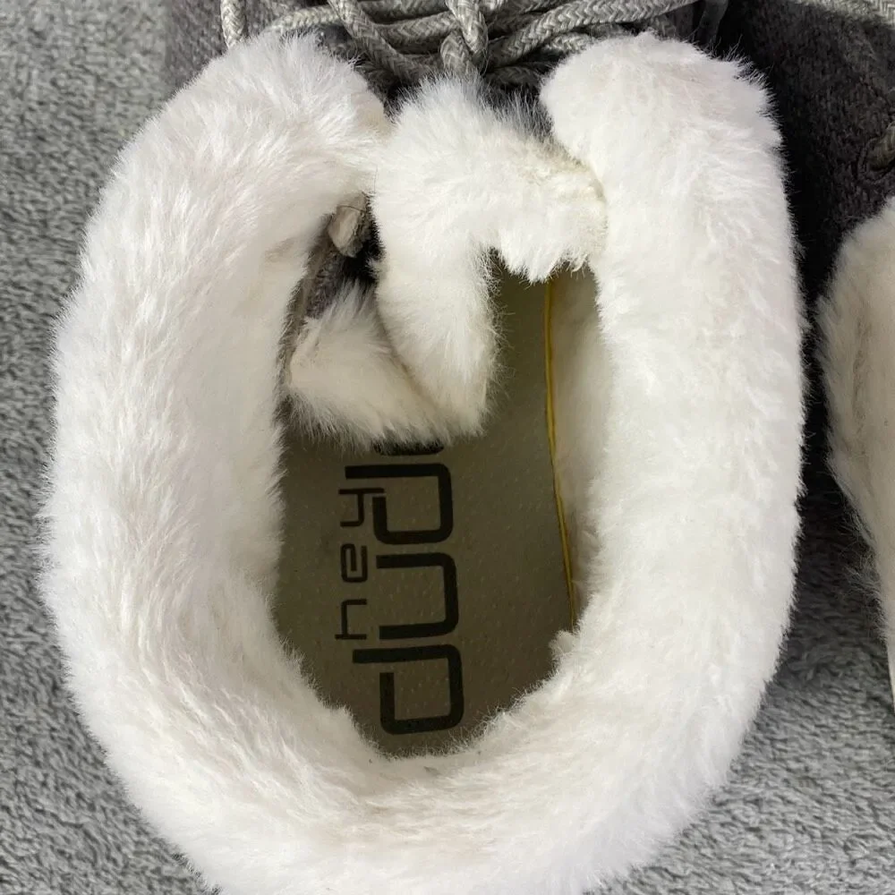 Hey Dude Gray Faux Fur Lined Slip-On Sneakers
